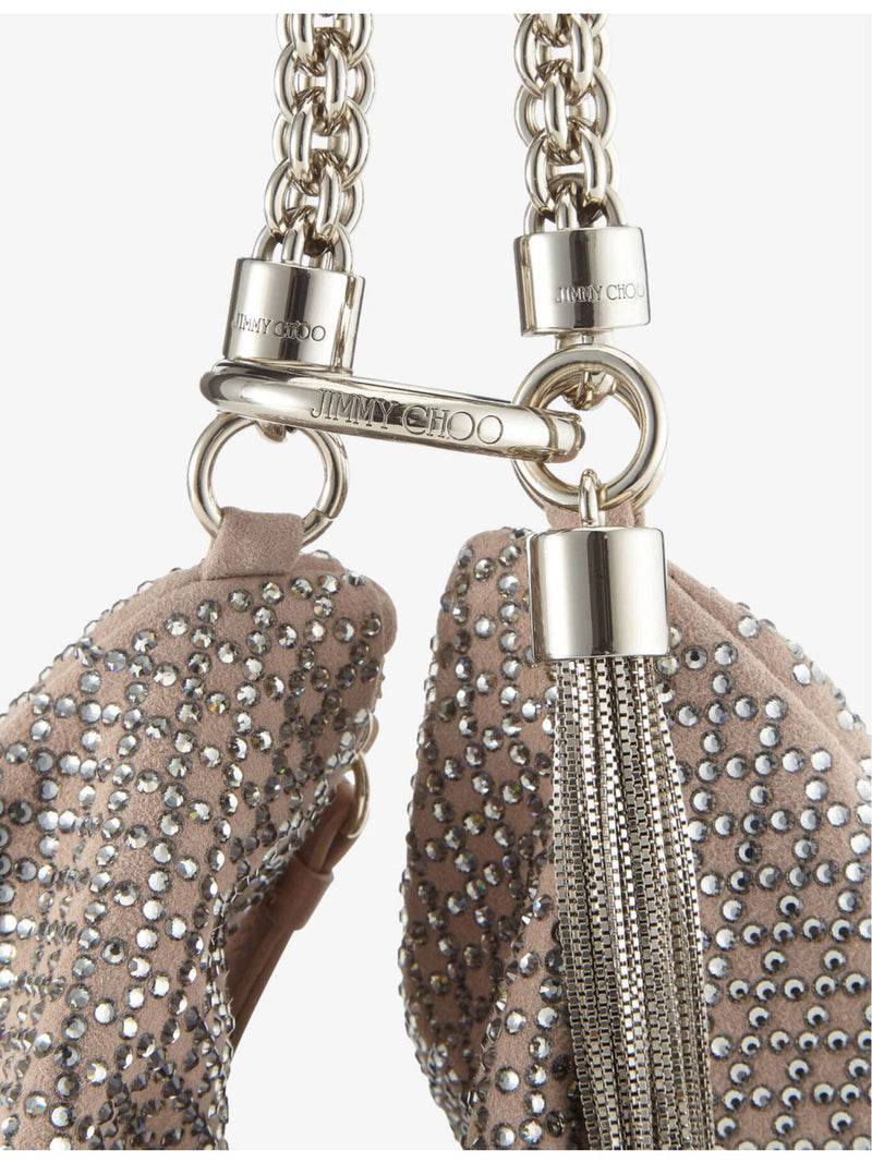 Jimmy Choo medium crystal-embellished suede clutch bag, UK version