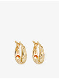 Astley Clarke gold-plated star huggie earrings with white sapphires, UK version
