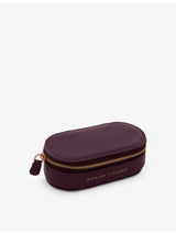selfridges Monica Vinader Mini Oval Logo-Print Leather Jewellery Box- Buy online at McGrocer