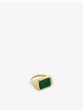 Monica Vinader green onyx cocktail ring in recycled silver, UK version
