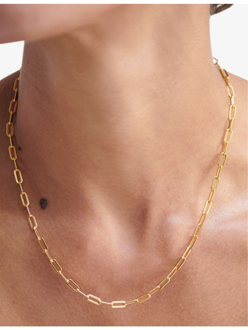 Monica Vinader 18ct yellow gold vermeil paperclip necklace 50cm - British product