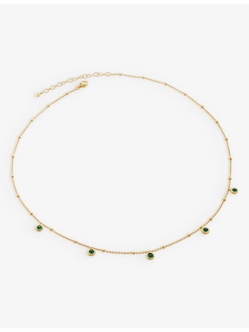 Monica Vinader green onyx choker necklace vermeil sterling silver, UK version