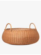 selfridges ferm LIVING Braided Low Rattan Basket 32cm- Buy online at McGrocer