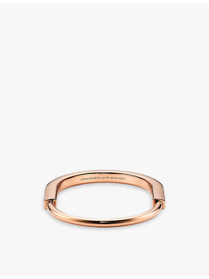 Tiffany Lock diamond bangle bracelet in 18ct rose-gold (British brand)