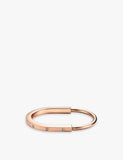 Tiffany & Co. Lock 18ct Rose-Gold and 0.31ct Diamond Bangle Bracelet