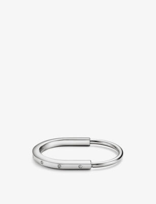 Tiffany & Co. Lock 18ct White-Gold and 0.31ct Diamond Bangle Bracelet
