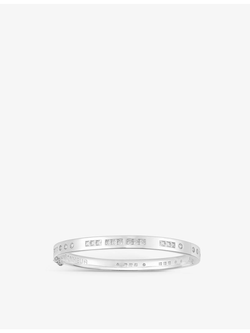 APM Monaco Bonheur Morse Code sterling silver bangle (British brand)