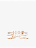 APM Monaco triple-band cuff bracelet rose gold plated cubic zirconia, UK version