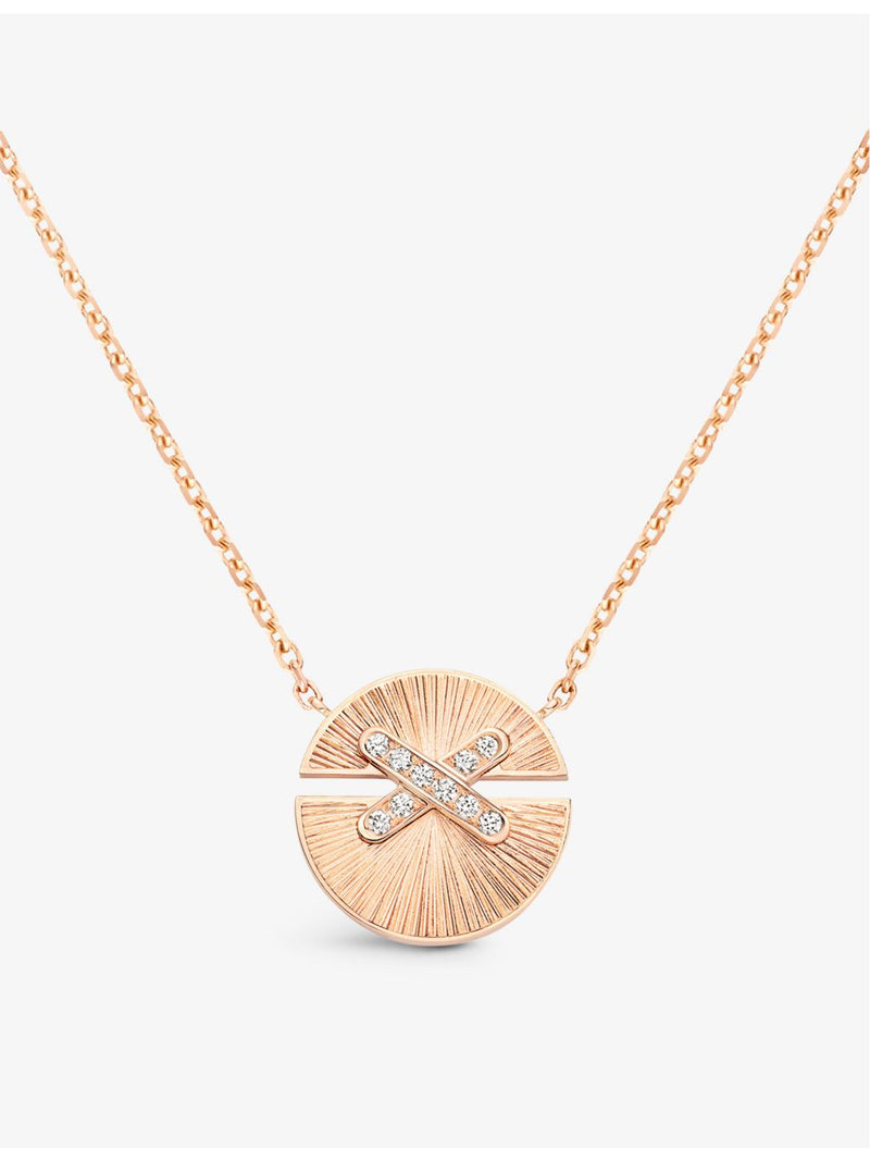 Chaumet small rose-gold diamond pendant necklace, UK version
