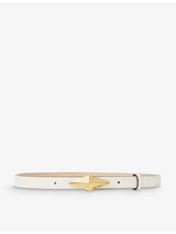 selfridges Jimmy Choo Diamond Logo-Engraved Leather Belt- Buy online at McGrocer