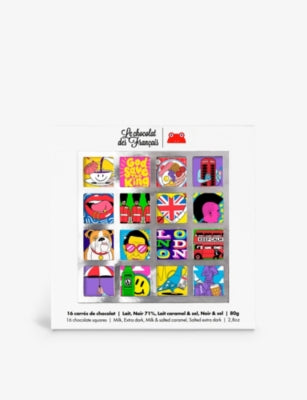 Le Chocolat Des Francais assorted chocolate squares gift set 16 pieces (British brand)