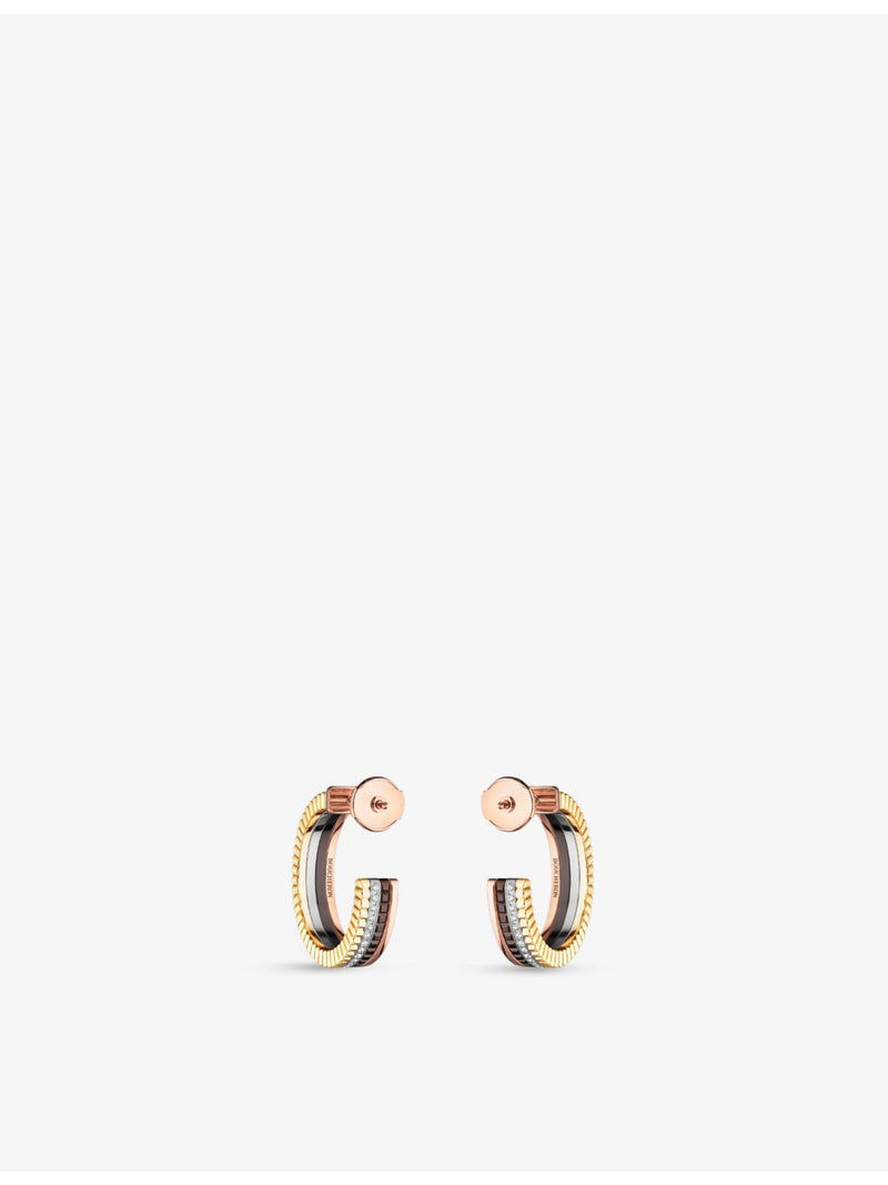 Boucheron Quatre Classique hoop earrings 18ct gold diamonds (British brand)
