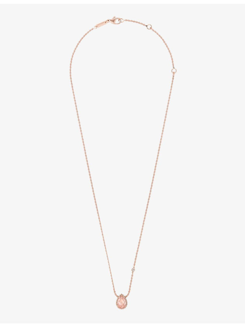 Boucheron Serpent Boheme extra-small rose-gold pendant with pink quartz diamond (British brand)