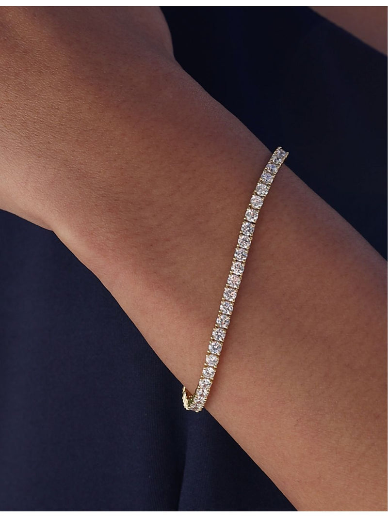 CARAT London yellow-gold plated 3.05ct cubic zirconia tennis bracelet, UK version