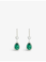 selfridges CARAT London Ren Sterling Silver and Cubic Zirconia Drop Earrings- Buy online at McGrocer