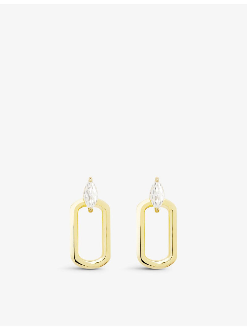 CARAT London yellow-gold vermeil hoop earrings cubic zirconia, imported from the UK