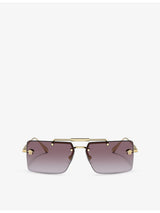 selfridges Versace VE2245 Rectangular-Frame Metal Sunglasses- Buy online at McGrocer