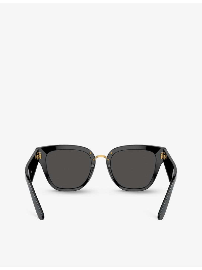 Dolce & Gabbana DG4437 butterfly-frame acetate sunglasses, imported from the UK