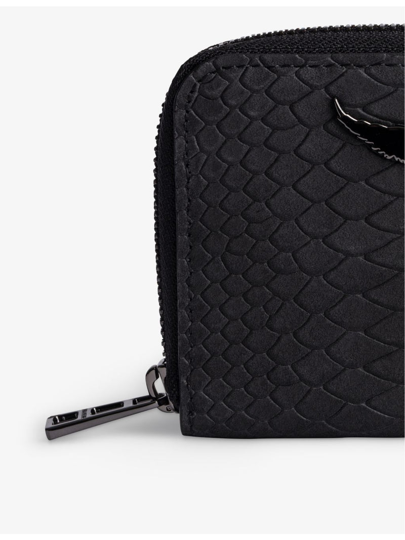 Zadig & Voltaire mini wing-embellished leather purse - British product