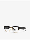 Ray-Ban Mega Clubmaster square-frame propionate optical glasses, UK version
