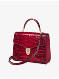 Aspinal of London Mayfair croc-embossed leather top-handle bag (British brand)