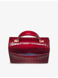 Aspinal of London Mayfair croc-embossed leather top-handle bag (British brand)