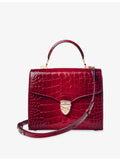 Aspinal of London Mayfair croc-embossed leather top-handle bag (British brand)