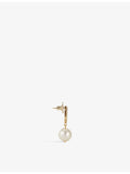 Jimmy Choo gold-toned brass pearl earrings with JC logo (British brand)