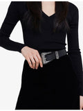 The Kooples wide leather belt with adjustable buckle (British brand)