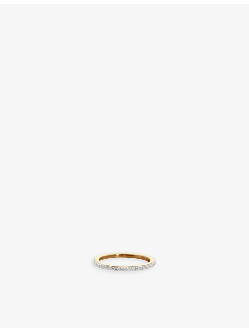 Monica Vinader eternity ring 18ct gold vermeil 0.12ct diamond (British brand)