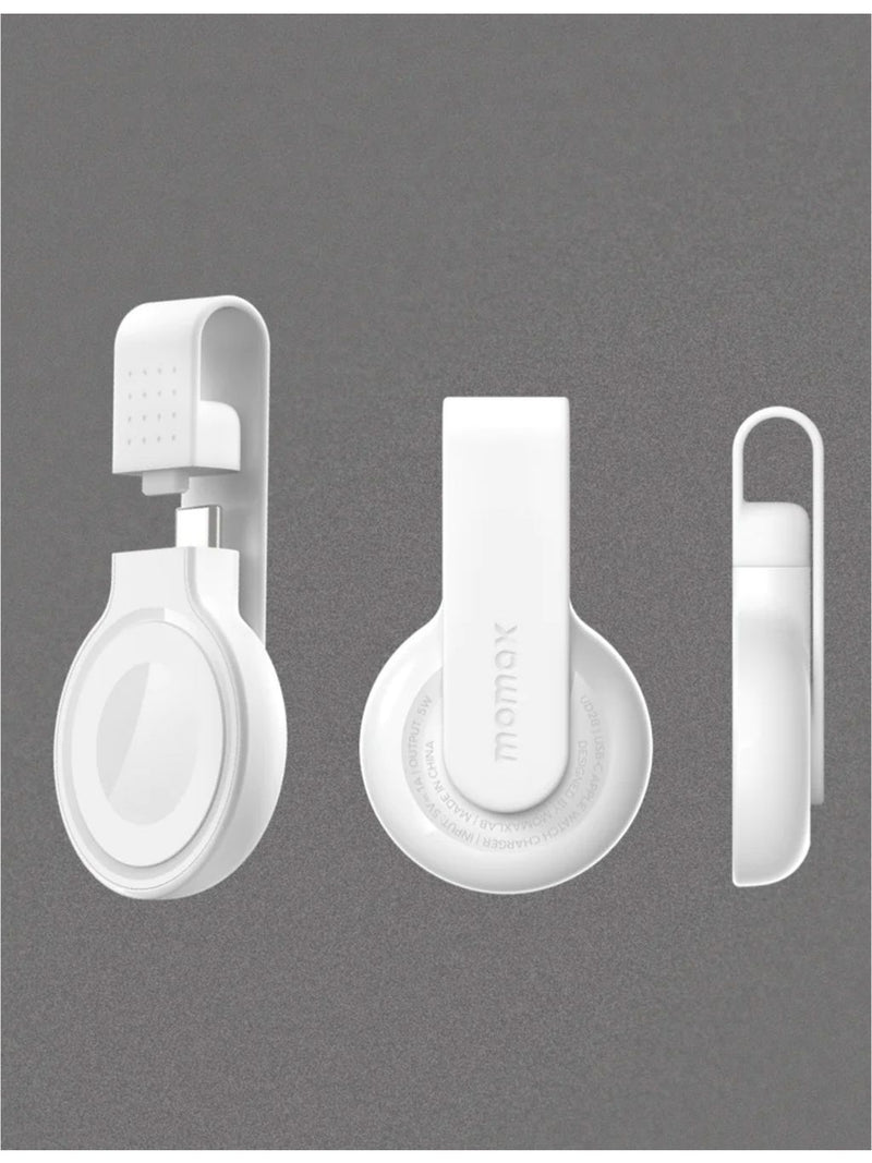 Momax GoLink white USB-C Apple Watch charger, imported from the UK