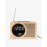 selfridges Karlsson Retro Bamboo Alarm Clock Radio- Buy online at McGrocer