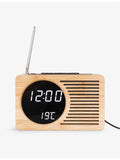 Karlsson Retro Bamboo alarm clock radio - British product
