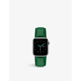 selfridges MINTAPPLE Top Grain Apple Grained-Leather and Stainless-Steel Watch Strap 44mm- Buy online at McGrocer