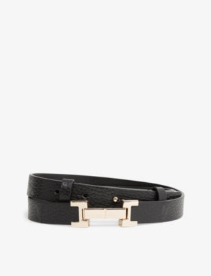 Reiss Hayley hinged-buckle leather belt 2.5cm, imported from the UK