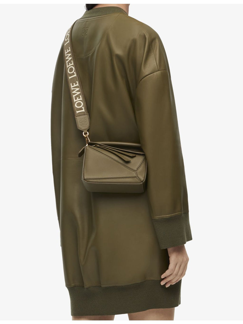 Loewe Anagram loop cotton and leather bag strap, UK version