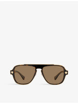 selfridges Versace VE2199 Polarised Irregular-Shape Metal Sunglasses- Buy online at McGrocer
