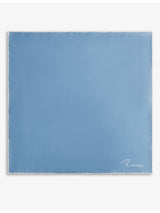 selfridges Reiss Ceremony Logo-Print Silk Pocket Square 32cm x 32cm- Buy online at McGrocer