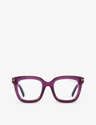Tom Ford square-frame acetate glasses TR001663 FT5880-B, imported from the UK