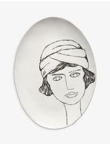 selfridges Serax La Mère Graphic-Print Oval Stoneware Plate 37.5cm x 27.5cm- Buy online at McGrocer