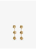 Maje flower crystal-embellished brass earrings, (British brand)