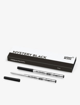Montblanc ballpoint pen refills black medium set of two (British brand)