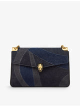 selfridges Bvlgari Serpenti Forever Large Denim Shoulder Bag- Buy online at McGrocer