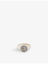 selfridges Serge Denimes St Christopher Embossed Oxidised Finish Sterling Silver Ring 2cm- Buy online at McGrocer