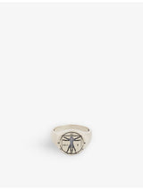 selfridges Serge Denimes Vitruvian Engraved Oxidised Finish Sterling Silver Ring 2cm- Buy online at McGrocer