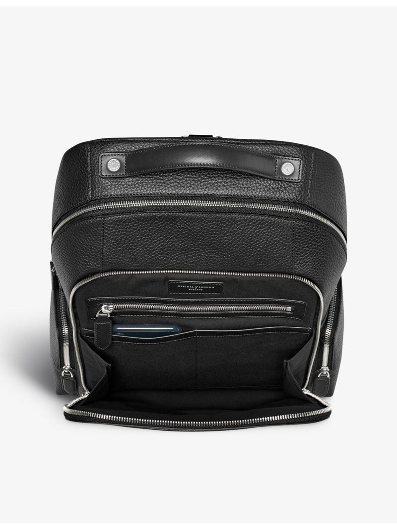 Aspinal of London Reporter pebbled leather backpack, imported from the UK