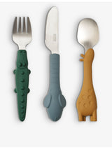 selfridges Liewood Tove Animal Three-Piece Silicone and Stainless-Steel Cutlery Set- Buy online at McGrocer