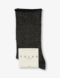 Falke shiny-finish mid-calf knitted socks, imported from the UK