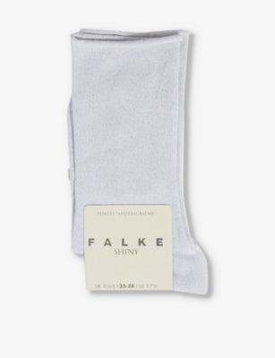 Falke shiny-finish mid-calf knitted socks, imported from the UK