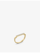 selfridges Monica Vinader Signature Thin 18ct Yellow Gold-Plated Vermeil Sterling Silver and 0.036ct Diamond Ring- Buy online at McGrocer